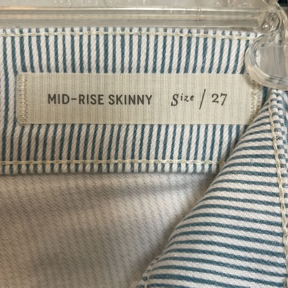 Anthro Pilcro and the Letterpress Striped Mid Rise Skinny Jeans Sz 27 - Picture 6 of 7